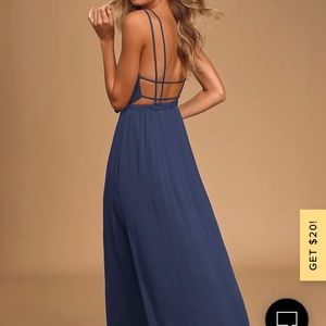 Lulus Lost in Paradise Navy blue Maxi dress